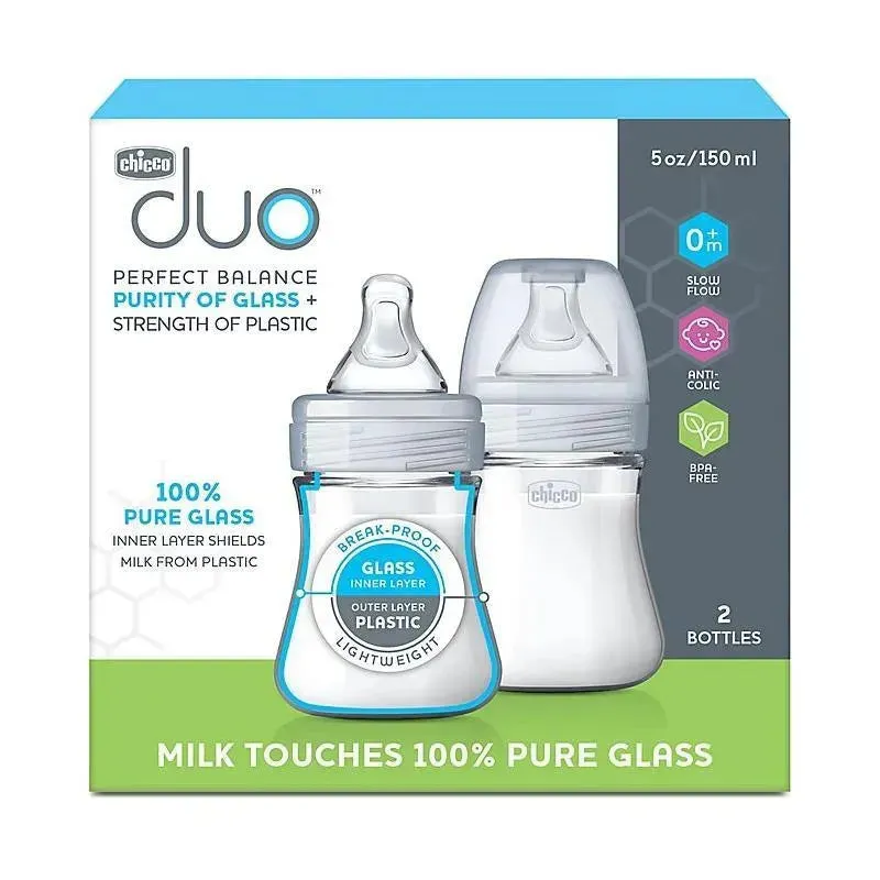 Chicco - Duo 5Oz 2Pk Hybrid Baby Bottles - Image 8