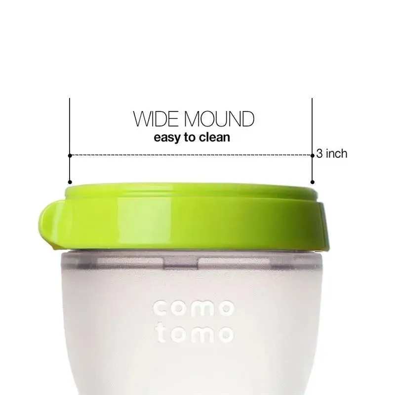 Comotomo - 2Pk Natural Feel Baby Bottle, Green (8Oz) - Image 3