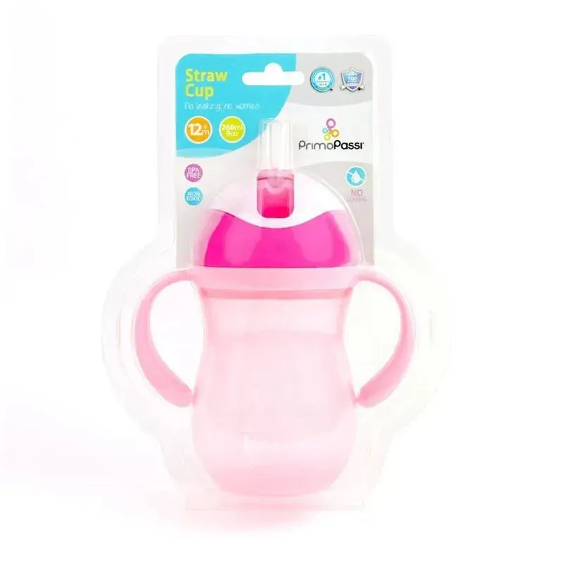 Primo Passi - 9 Oz Pink Straw Cup - Image 4