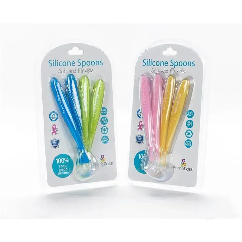 Primo Passi - 4Pk Silicone Spoon, Blue/Green - Image 3