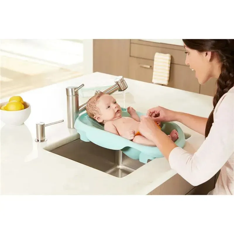 The First Years 4-in-1 Warming Comfort Tub - Teal/White - Image 4